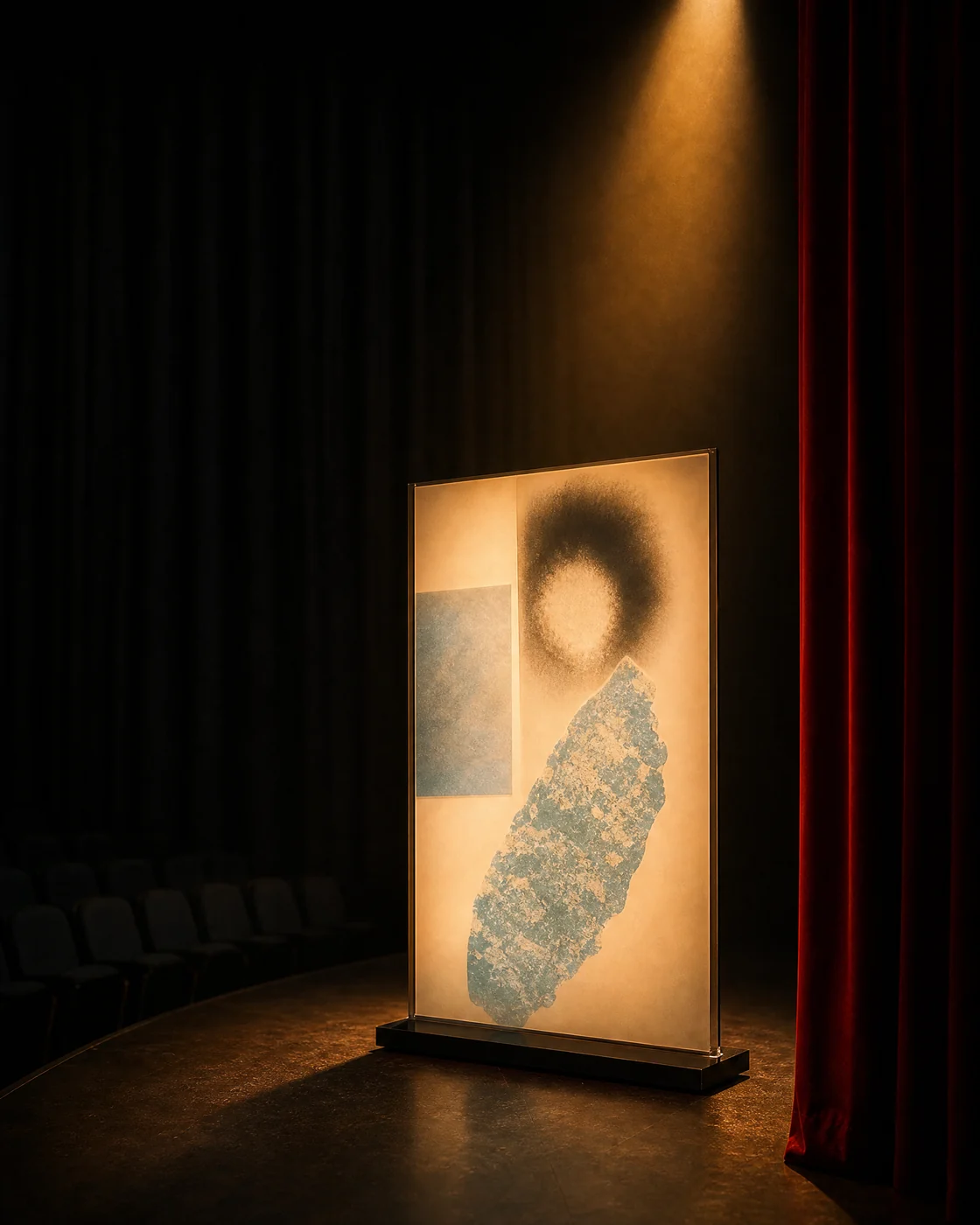 Spotlight on a stage evidence plate